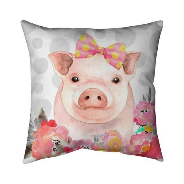 Fondo 26 x 26 in. Pretty Pig-Double Sided Print Indoor Pillow FO2792784
